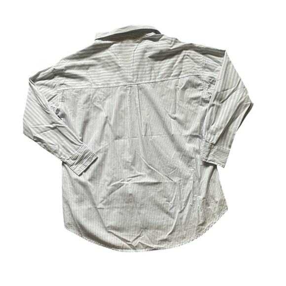 Cotton On Vertical Stripe Blue/White Button-down Oversized Women Sz XS Beach - Picture 10 of 10
